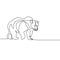 Continuous line going bear on white background