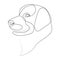 Continuous line Golden Retriever. Single line minimal style vector Labrador dog illustration. Portrait