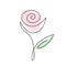 Continuous line hand drawing calligraphic vector flower rose concept logo beauty. Monoline spring floral design element