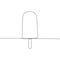 Continuous line Ice lolly or ice cream. One line drawing vector illustration.