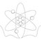 Continuous line icon model of atom concept vector