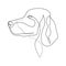 Continuous line Irish Setter. Single line minimal style Setter dog vector illustration. Portrait