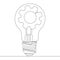 Continuous line lamp bulb gear Idea innovation