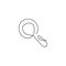 Continuous line of magnifying glass icon. Magnifying glass logo in single line style isolated on white background