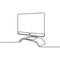 continuous line monitor for computer multimedia visual look minimalist object vector illustration