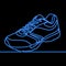 Continuous line Sneaker neon glow vector concept