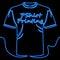 Continuous line T-shirt printing neon concept