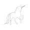 Continuous line unicorn. New minimalism. Vector illustration.