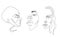 Continuous line vector drawing. Face silhouette. Abstract portrait.