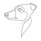 Continuous line Whippet. Single line minimal style English Whippet or Snap dog vector illustration. Portrait