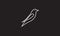 Continuous lines bird little logo symbol vector icon illustration graphic design