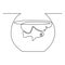 Continuous one line aquarium fish. vector illustration.
