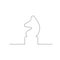 Continuous one line chess piece or chessman, Knight or Horse. Vector illustration.