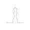 Continuous one line chess piece or chessman, Queen. Vector illustration.