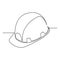 Continuous one line construction helmet - hard hat. Safety concept. Vector .