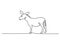 Continuous one line draw Donkey minimalistic style