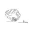 Continuous one line drawing. Anatomy humans brain. Minimalism st