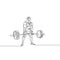 Continuous one line drawing athlete perform deadlift. Powerlifting, sport theme.