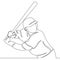 Continuous one line drawing baseball player