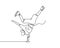 Continuous one line drawing break dance. Person doing sport dance activity. Minimalist design vector illustration