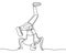 Continuous one line drawing break dance. Person doing sport dance activity. Minimalist design vector illustration