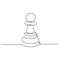 Continuous one line drawing of chess pawn vector illustration. Minimalism design