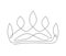 Continuous one line drawing of crown. Simple tiara outline design. Editable active stroke vector