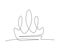 Continuous one line drawing of crown. Simple tiara outline design. Editable active stroke vector