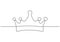 Continuous one line drawing of crown symbol of king and majesty