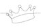 Continuous one line drawing of crown symbol of king and majesty