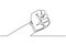 Continuous one line drawing of fist hand gesture. Hand drawn minimalism symbol of freedom, rebel, protest, and fight