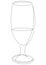 Continuous one line drawing of glass with cocktail, beer or beverage. Half filled glass. Vector illustration