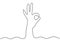 Continuous one line drawing of hand showing OK gesture. Creative expression metaphor minimalism vector illustration, Agreement