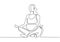 Continuous one line drawing of happy mother pregnant doing yoga aerobic sport. Woman healthy lifestyle