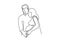 Continuous one line drawing of Happy pregnant woman with her husband, silhouette picture of family. Vector illustration