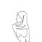 Continuous one line drawing of hijab fashion girl