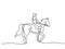 Continuous one line drawing. Horse logo