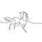 Continuous one line drawing. Horse logo