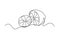 Continuous one line drawing. Lemon lime fruits. Vector illustration. Continuous line drawing of lemon. Template for your design.