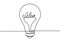 Continuous one line drawing light bulb symbol idea. Lightning in the lamp symbol of energy. Trendy flat vector light bulb icons