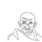 Continuous one line drawing of Mahatma Gandhi. An Indian lawyer  anti-colonial nationalist  and political ethicist. The leader of