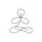 Continuous one line drawing of man doing yoga minimalist abstract drawing. Vector illustration minimalism wellness theme