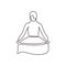 Continuous one line drawing of meditation person. Religion and meditation concept of body and mind relaxation