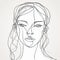 Continuous One-Line Drawing of a Modern Woman\\\'s Face. Perfect for Art Prints and Illustrations.