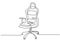 Continuous one line drawing office chair. Modern work chair isolated on white background. Comfortable office chair for work