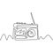 Continuous one line drawing of old radio retro design. Vector illustration vintage theme