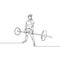 Continuous one line drawing powerlifter perform deadlift. Powerlifting, sport theme.