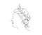Continuous one line drawing of queen and crown. Simple queen tiara outline design. Editable active stroke vector