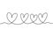 Continuous one line drawing ranks of heart symbol vector. Abstract sketch silhouette hand drawn love simplicity style