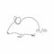 Continuous one line drawing rat mouse minimalism. Single hand drawn sketch beast animal pet. Symbol of 2020 new year